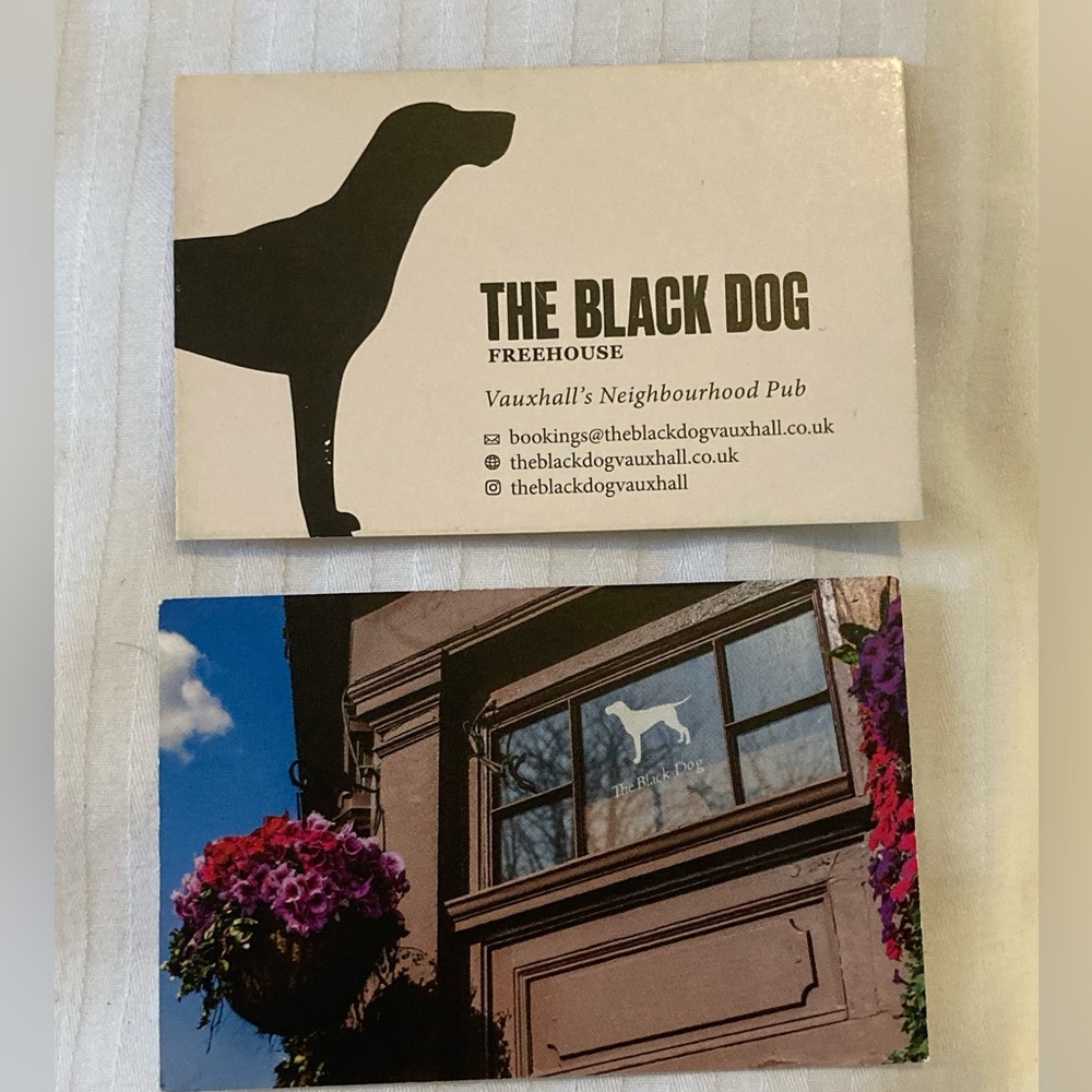 The Black Dog London Pub Business Card Taylor Swift TTPD Album Joe Alwyn UK